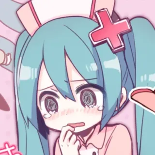 🤍 Hatsune Miku anime, mangá, vocaloid, hatsune miku, enfermeira, hospital, fofo whatsapp sticker