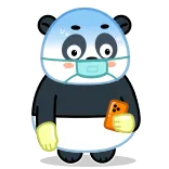 😨 Panda, Desenho animado, Máscara, Telefone, Animal whatsapp sticker