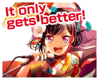👍 It only gets better! Anime, Chica, Feliz, Alegre, Ídolo telegram sticker