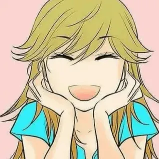 🍘 アニメ, 漫画, 可愛い, 女の子, 笑顔, 元気 telegram sticker