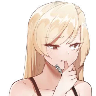 🤔 아잉 Anime, blonde Haare, Frau, süß, Cartoon, Mädchen telegram sticker