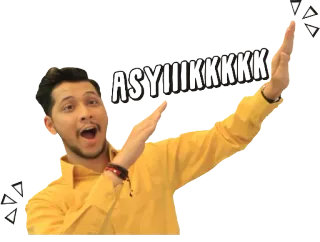 😁 ASYIIKKKKKK Meme, Lustig, Internet, Mann, Aufgeregt, Feier whatsapp sticker
