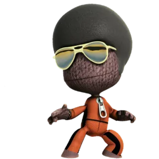 😎 Sackboy LittleBigPlanet sackboy, littlebigplanet, afro, dancing, platformer telegram sticker