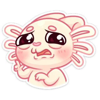 😧 słodkie, kreskówka, środkowy palec, obraźliwy gest, naklejka whatsapp sticker