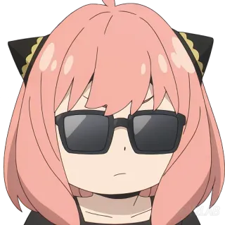 😎 Anya Forger Spy x Family Anime, Dessin animé, Fille, Lunettes de soleil, Mignon, Spy x Family, Anya whatsapp sticker