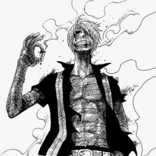👌 Sanji One Piece Anime, Manga, Personaje, One Piece, Sanji, Pelea, Herida whatsapp sticker