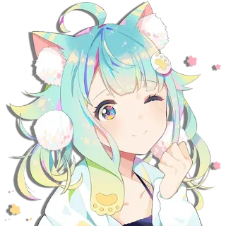 😉 Anime, Manga, Neko, Lindo, Kawaii, Personaje, Chica Anime telegram sticker
