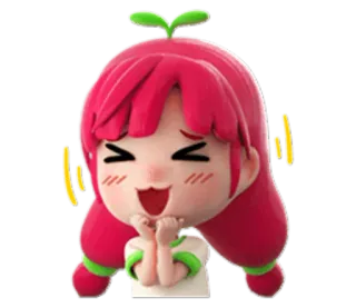 😆 Dessin animé, Mignon, Fille, Animé, Joyeux, Gai, Kawaii whatsapp sticker