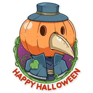 🎃 HAPPY HALLOWEEN Halloween, labu, dokter wabah, kostum, musim gugur, musim gugur, perayaan telegram sticker