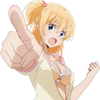 ☝️ anime, bionda, carina, ragazza, cartone animato telegram sticker