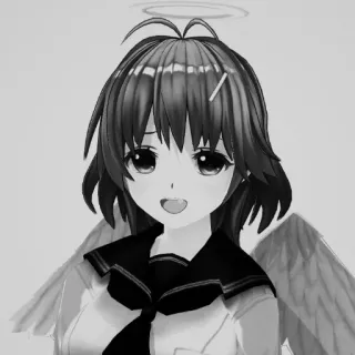 😇 Anime, Anioł, Skrzydła, Halo, Mundur szkolny, Kreskówka whatsapp sticker
