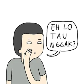 👀 EH LO TAU NGGAK? dessin animé, dialogue, question, confus, personne telegram sticker