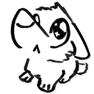 🐶 кролик, милый, эскиз, животное, мультфильм, питомец telegram sticker