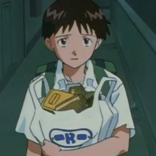 ☺️ Shinji Ikari Neon Genesis Evangelion アニメ, キャラクター, 少年, エヴァンゲリオン telegram sticker