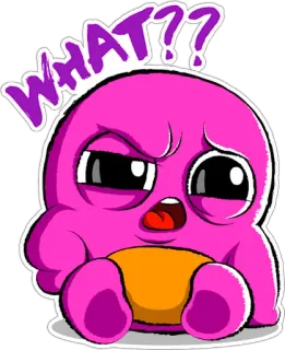 😐 WHAT?? 만화, 괴물, 질문, 놀람, 혼란스러움, 표정 telegram sticker
