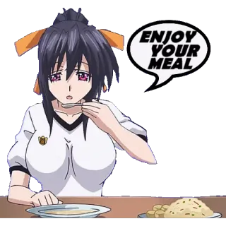 🥘 ENJOY YOUR MEAL anime, eating, meal, food, enjoy telegram sticker