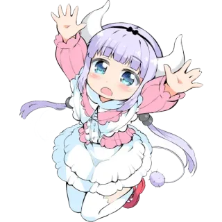 ❤️ Kanna Kamui Miss Kobayashi's Dragon Maid Anime, Drago, Kawaii, Carino, Chibi telegram sticker