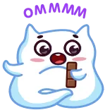 🤤 OM NOM fofo, gato, chocolate, om nom, desenho animado, lanche, kawaii telegram sticker