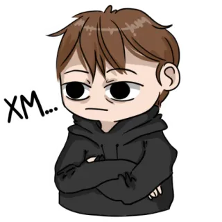 😒 XM... kreskówka, anime, ilustracja, postać whatsapp sticker