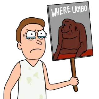 🚘 WHERE LAMBO Meme, Menangis, Protes, Lambo, Kartun telegram sticker