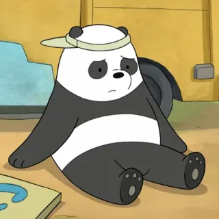 😔 Panda We Bare Bears панда, мультфильм, грустный, анимированный, персонаж whatsapp sticker