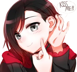 😚 KISS ME!! Animé, Dessin animé, Fille, Baiser telegram sticker