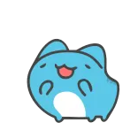❤️ cute, blue, cat, happy, cartoon telegram sticker