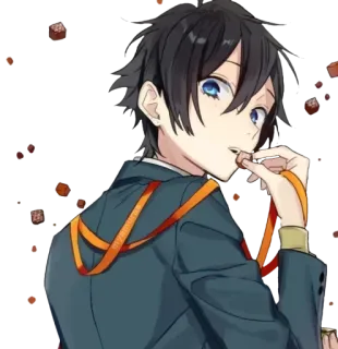 😐 Anime, Męski, Chłopak, Mundur szkolny, Portret, Manga telegram sticker