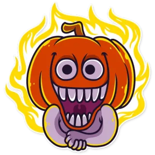 👹 bí ngô, halloween, rùng rợn, nhãn dán, hoạt hình, quái vật, mỉm cười telegram sticker