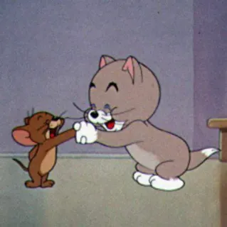 😾 Jerry Mouse мультфильм, кот, мышь, дружба, классика telegram sticker