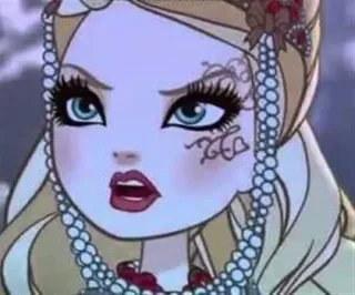 😡 Apple White Ever After High мультфильм, принцесса, блондинка, анимированный, персонаж telegram sticker