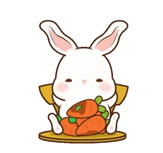 ⭐ กระต่าย, บันนี่, แครอท, น่ารัก, สัตว์, การ์ตูน telegram sticker
