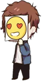 😍 Emoji, Amour, Coeur yeux, Dessin animé, Personnage, Mignon telegram sticker
