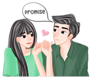 ❣ PROMISE promesa, amor, pareja, relación, dibujos animados, afecto telegram sticker