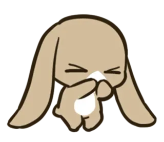 😣 Desenho animado, Coelho, Chorando, Triste, Animal, Adesivo whatsapp sticker