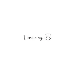 ☹️ I need a hug 포옹, 슬픔, 감정적인, 위로 telegram sticker