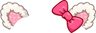 👂 orelhas, laço, rosa, branco, acessórios, fofo telegram sticker