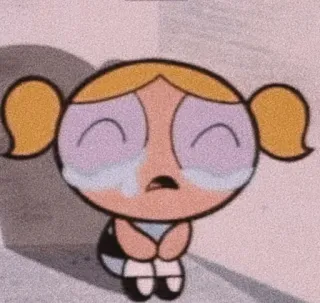💎 Bubbles The Powerpuff Girls Cartone animato, Bolle, Le Superchicche, Pianto, Triste, Personaggio telegram sticker