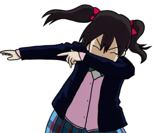 😶 anime, dab, cartoon, girl, pose, animated telegram sticker