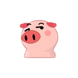 😒 porco, desenho animado, animal, fofo, rosa, rosto, emoji telegram sticker