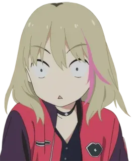 😮 anime, ragazza, scioccata, sorpresa, cartone animato telegram sticker