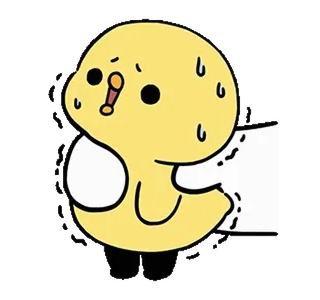😥 carino, anatra, cartone animato, sudato, nervoso, illustrazione telegram sticker