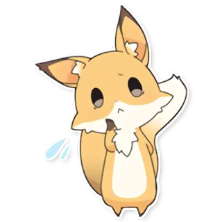 🤔 fuchs, cartoon, süß, aufkleber, tier whatsapp sticker
