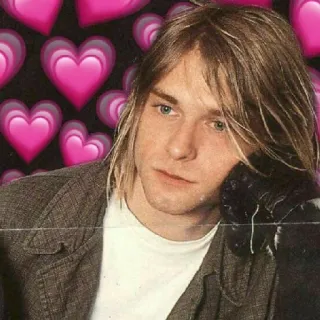😍 Kurt Cobain cantor, músico, guitarra, nirvana, rock, amor telegram sticker