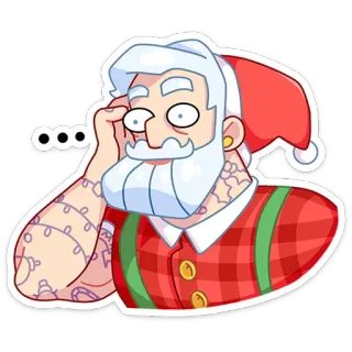 🤨 ... père noël, noël, illustration, dessin animé, fête, personnage, festif telegram sticker