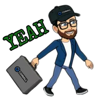 🤓 YEAH bitmoji, negocios, casual, seguro, coinall whatsapp sticker
