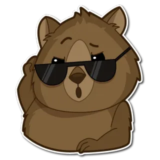 😎 bear, sunglasses, cartoon, animal, emoji telegram sticker