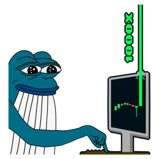 🙏 10000x пепе, лягушка, кит, акции, трейдинг, инвестиции, финансы, крипто, мем whatsapp sticker