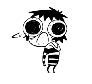 🔮 Desenho animado, Personagem, Ilustração, Gráfico, Desenho, Preto e branco telegram sticker