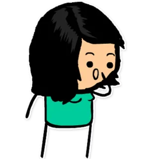 😮 cartoon, vrouw, sticker, personage, vrouwelijk telegram sticker